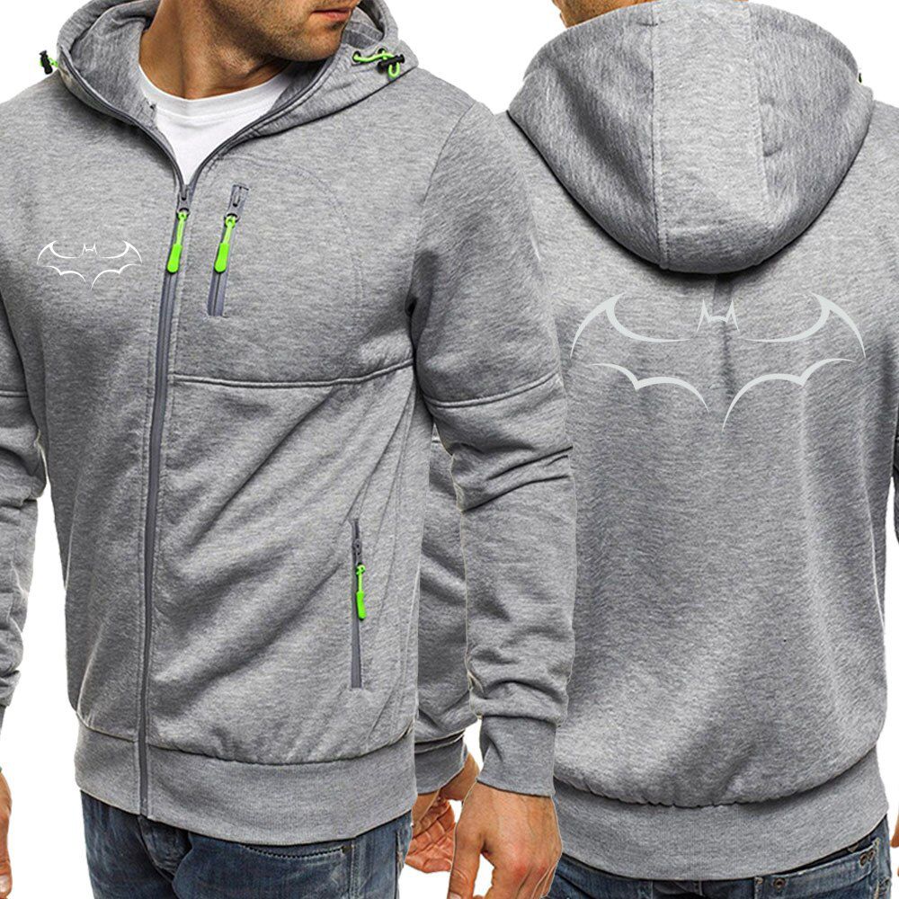 Autumn Fashion Brand Sweatshirt Mens Hoodies Bat Casual Zipper Jackets Male Warm Coat Sportswear Men Tracksuit