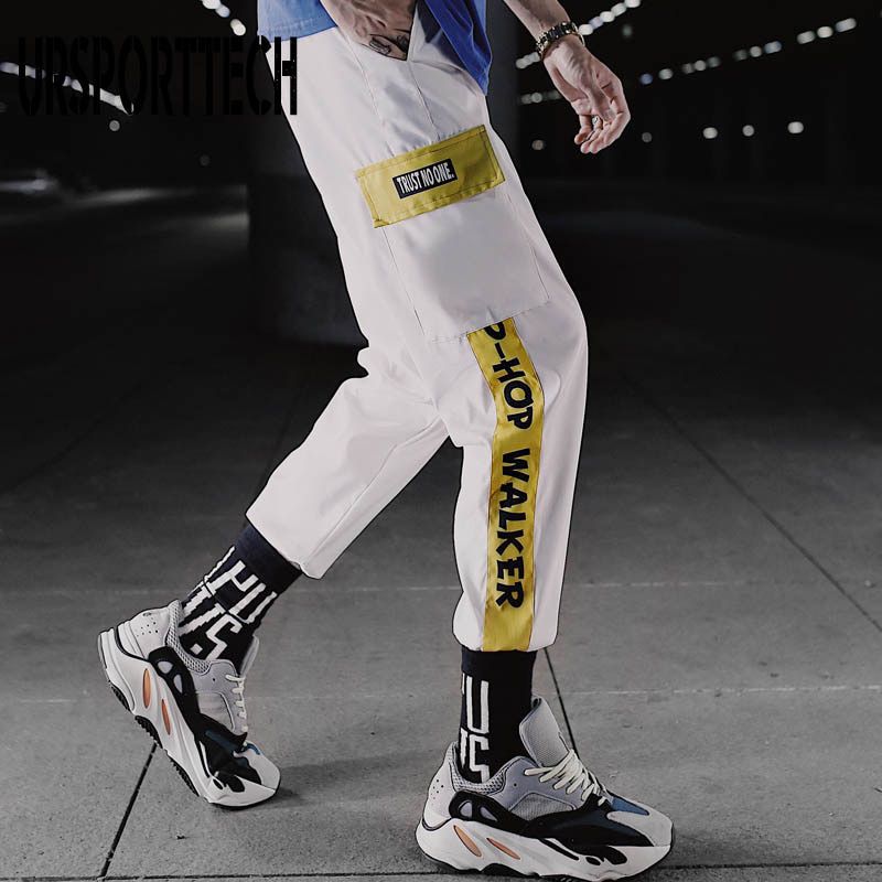 URSRTTECH High Quality Men's Jogger Pant Multi-cket Harem Pants Trousers Streetwear Casual Sweatpants Men Cargo Pant  Hop