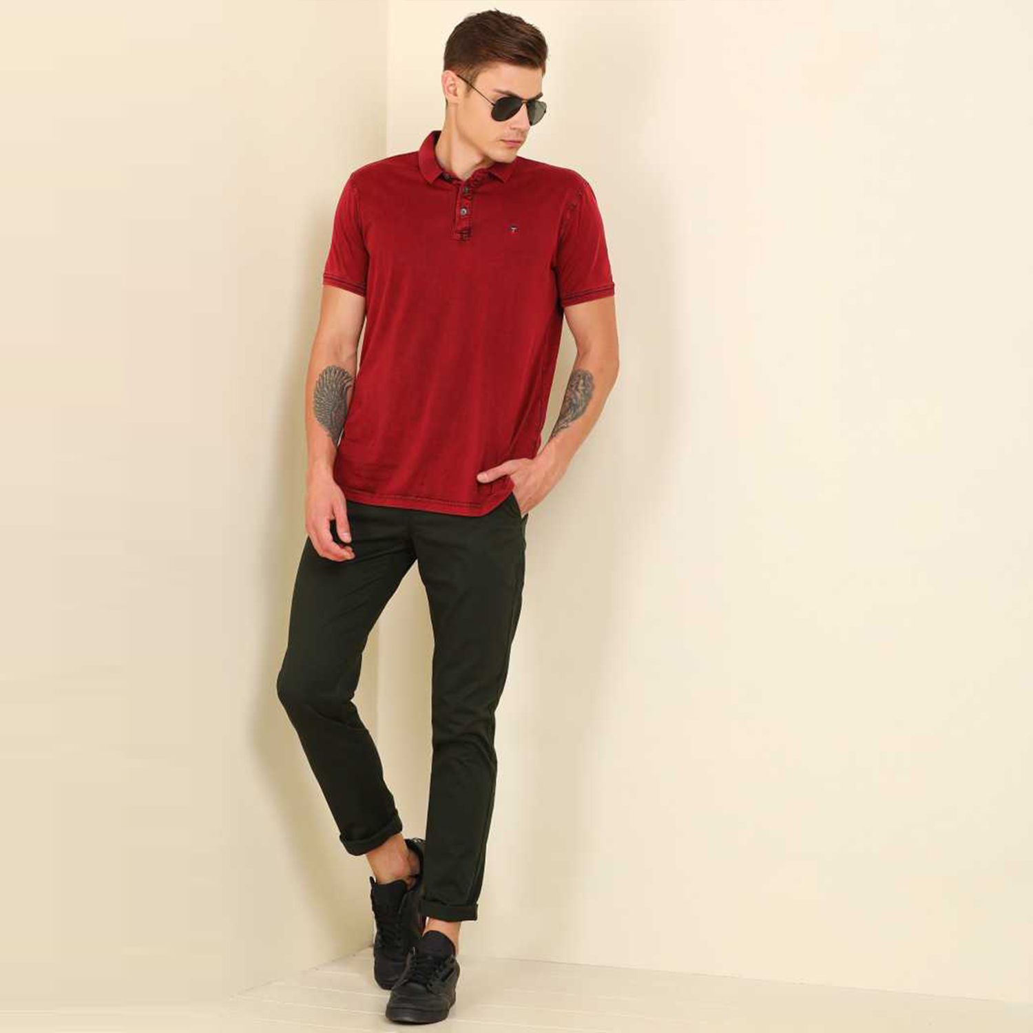 Black Twill Gabardine Pant for Men Inner Wear