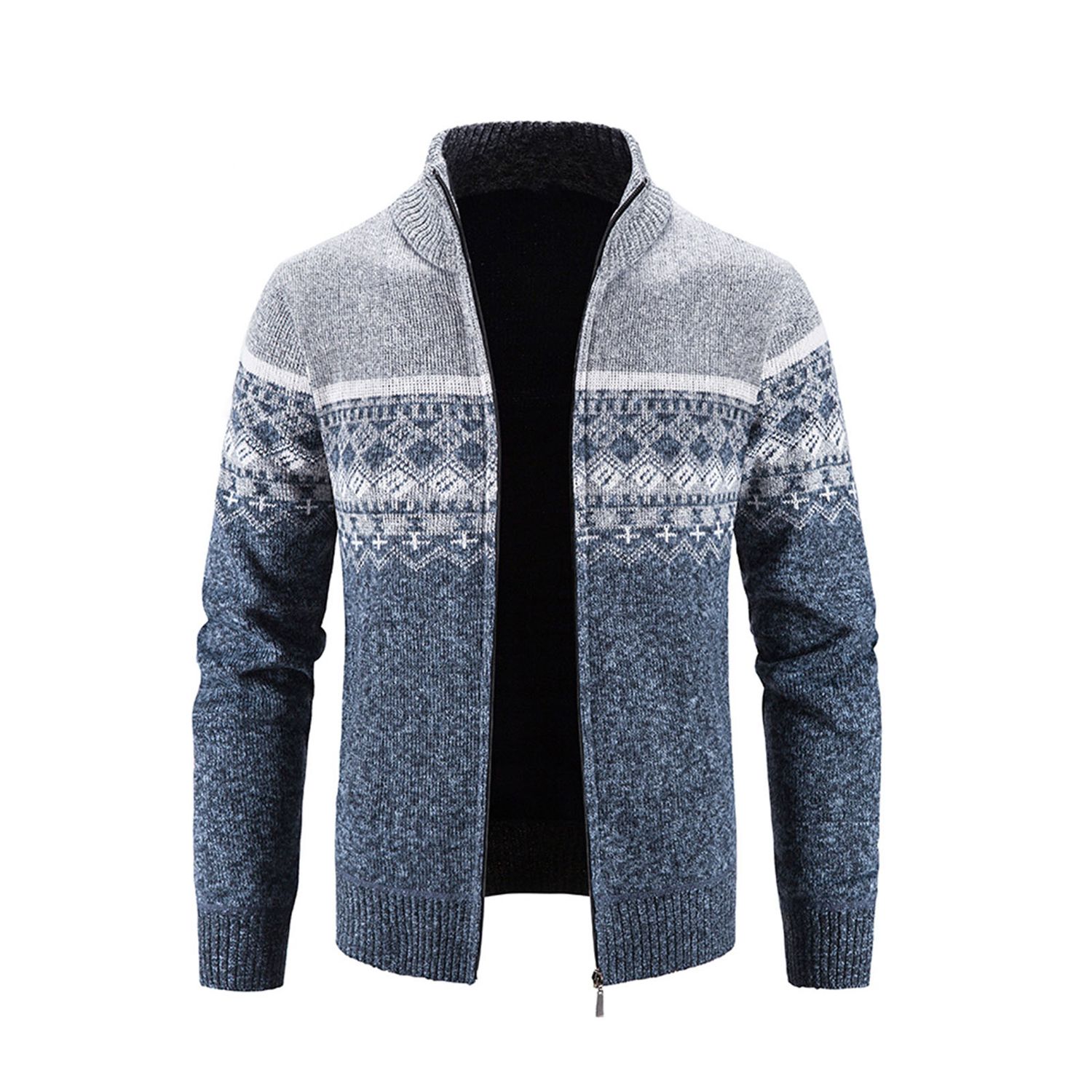 Cardigan Sweater Long Sleeve Men Loose Sweater Coat with Front Pockets
