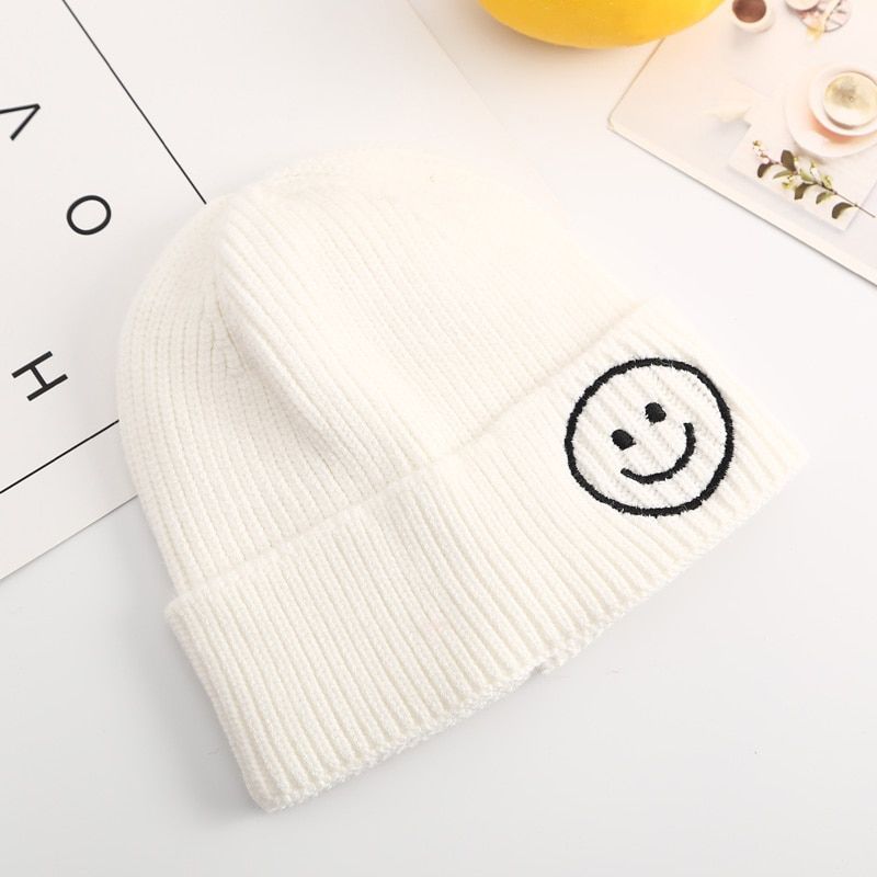 Special offer to thank customers Cute smile knitted hat winter beanie smile hat girl hat boy winter pullover