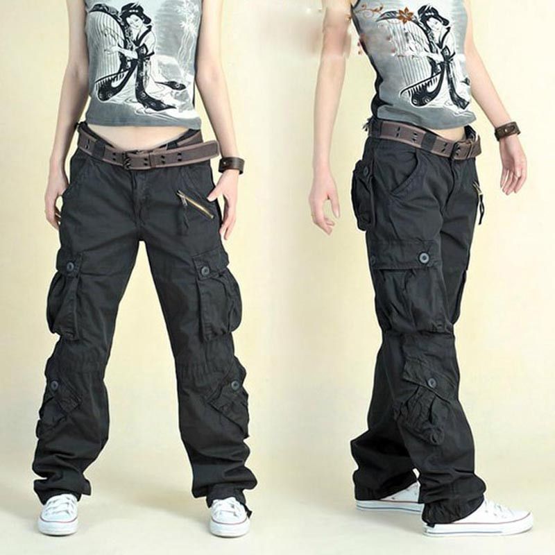 Fashion Hip Hop Loose Pants Jeans Baggy Cargo Pants For Women