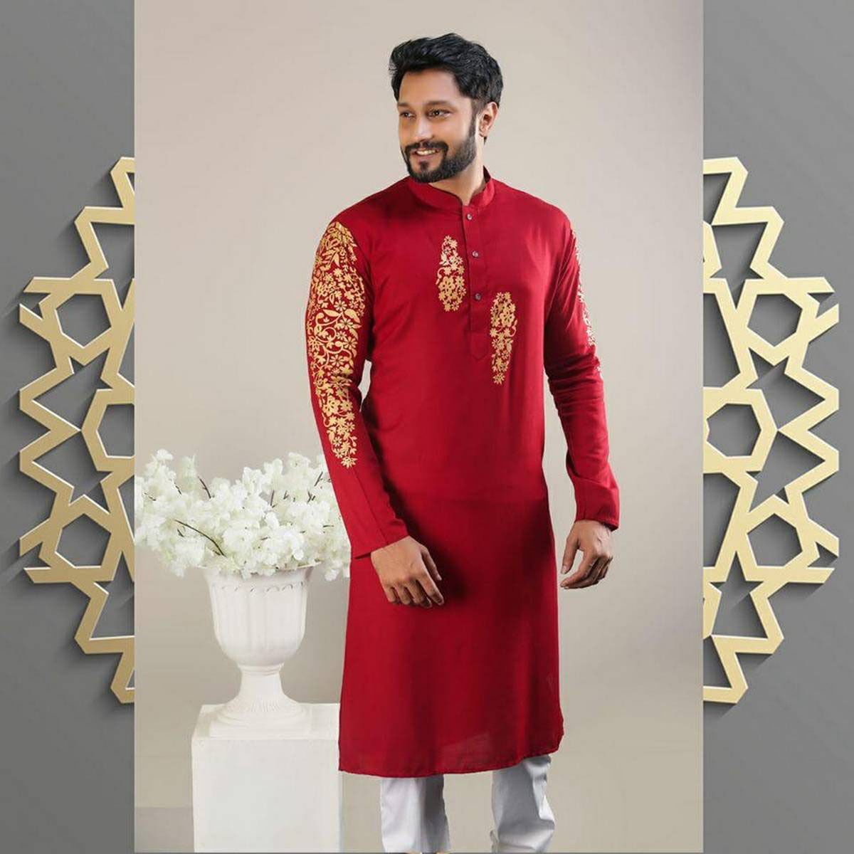 Printed Stylish Cotton Panjabi for Men