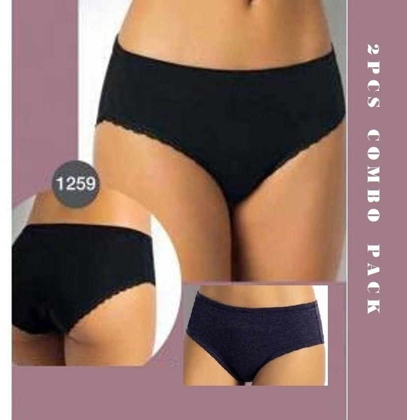Women Comfortable BLUE, BLACK COMBO Pack Cotton Lace Panties