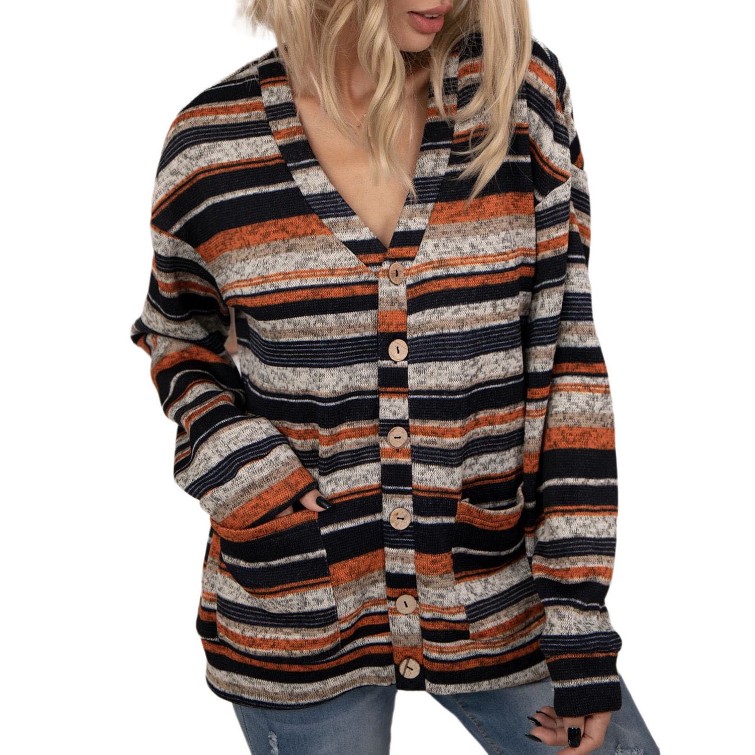 Autumn Shirt V Neck Warm Lady Shirt