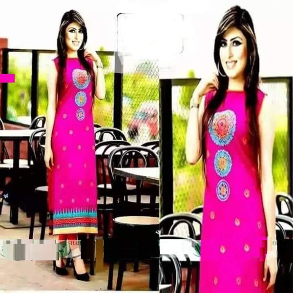 Unstiched Pink Cotton Block Printed Salwar Kameez For Women