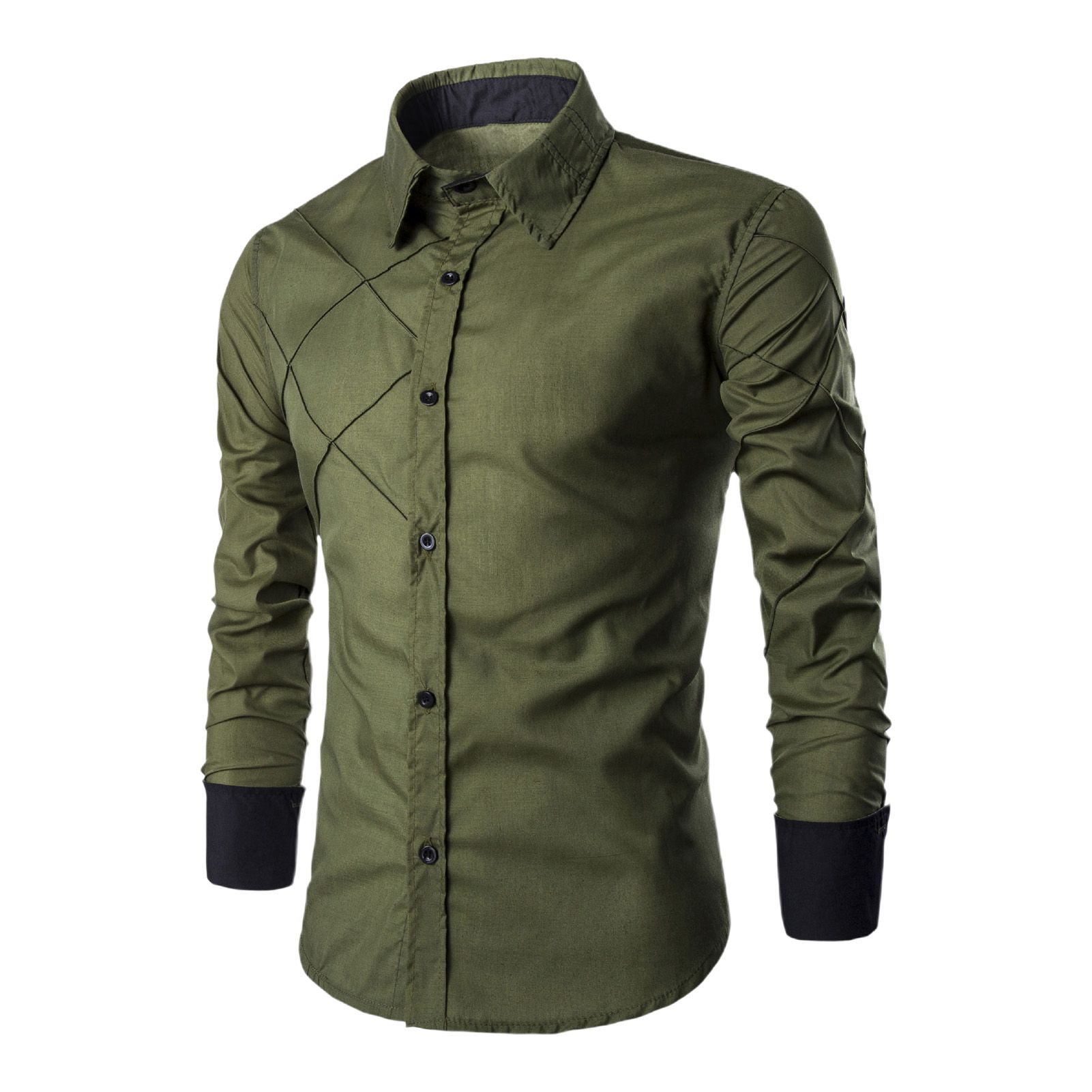 Social Shirt Slim Fit Slim-fitting Contrast Color Business Shirt