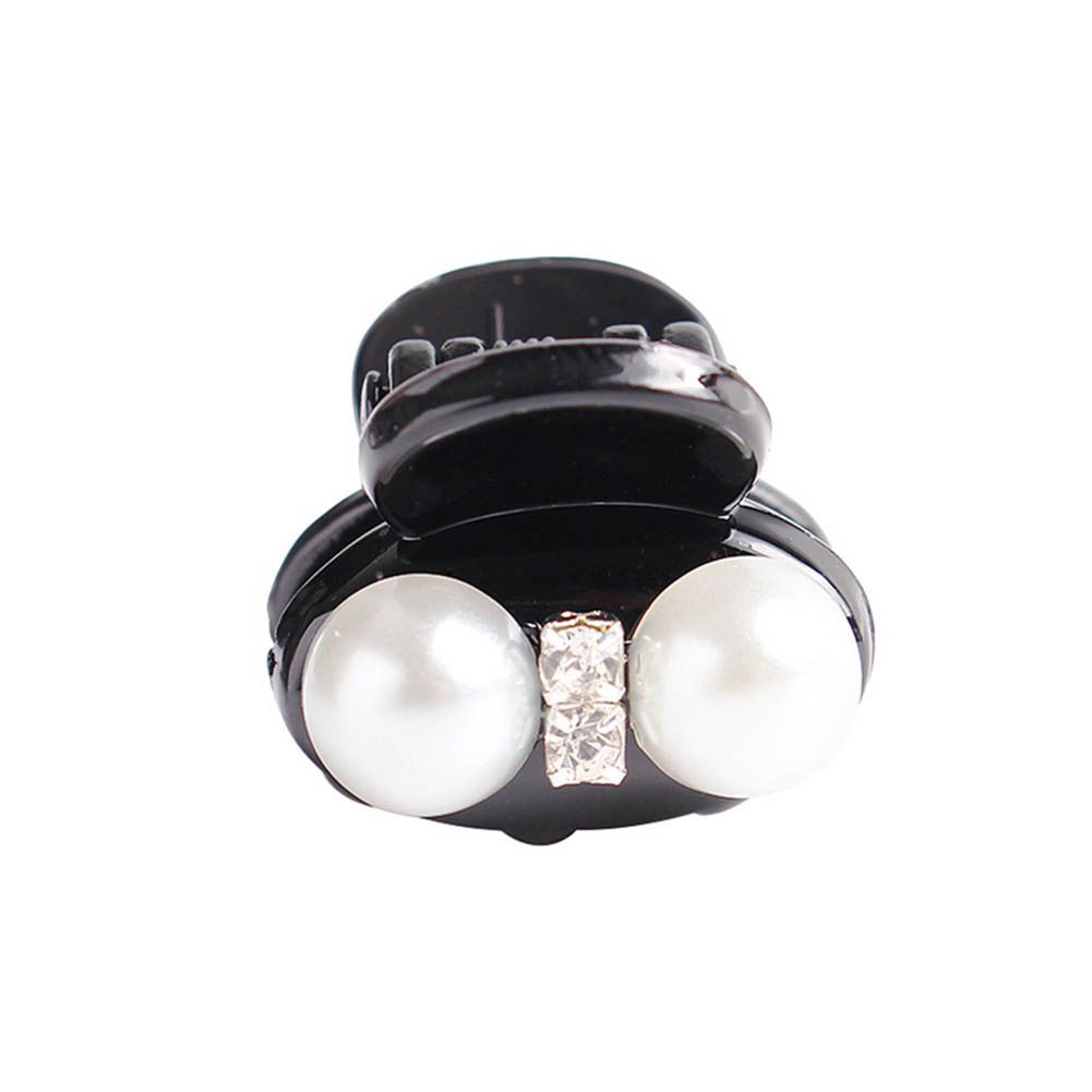 Women Faux Pearl Rhinestone Flower Hairpin Hair Claw Clip Accessory Ornament