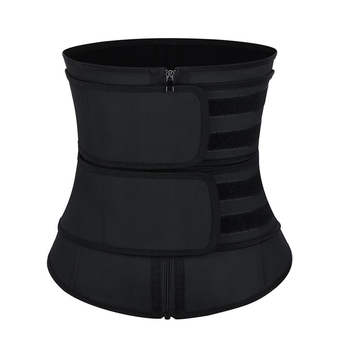 Detachable Double Belt Latex Waist Trainer Body Shapers Fitness Waist Trainer Fajas Zipper Slimming Belt Shapewear