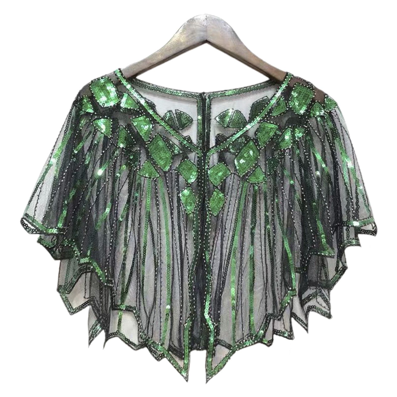 Dress Shawl Crochet Le Beaded Sequin Short Top Women Cape