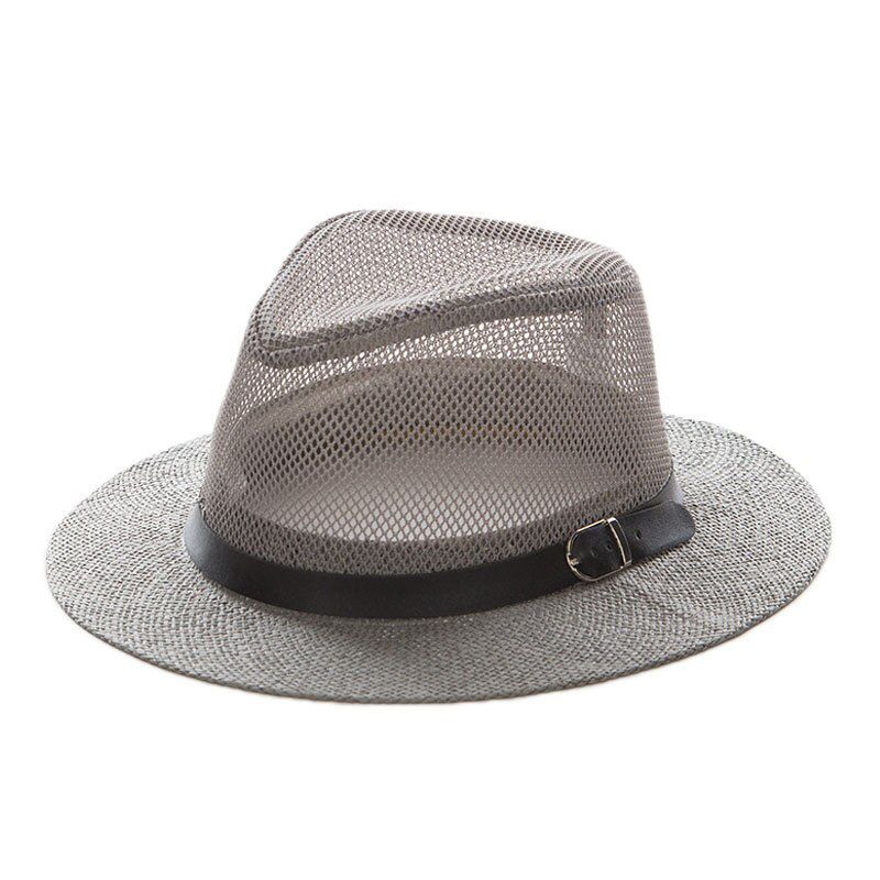 Mesh Jazz Cap Man Straw Hat Summer Beach Sun Visor wide Brim Male Sunhat Sombrero Panama Chapeau Paille Homme YY17172