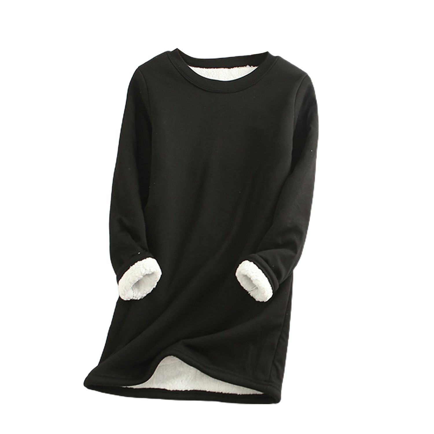Women Base Shirt Long Sleeve Midi-Length Loose Base Shirt