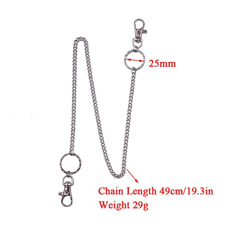 Chain Belt Punk Pant Style Female Hop Trousers Silver Color Chain Ladies Cool Metal Key Chains Jeans Men Belt Chains