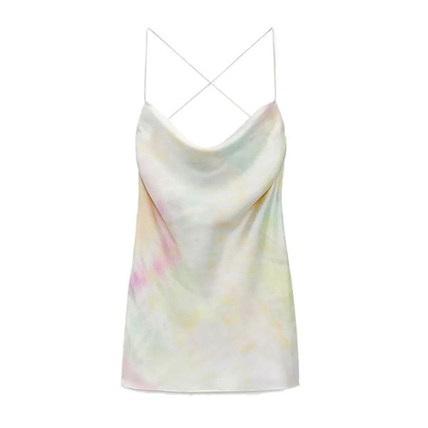 WESAY JESI 2021 Summer Za Dress Women White Rear Back Cross Suspender Dress V-Neck Sleeveless Backless  Female Mini Dresses