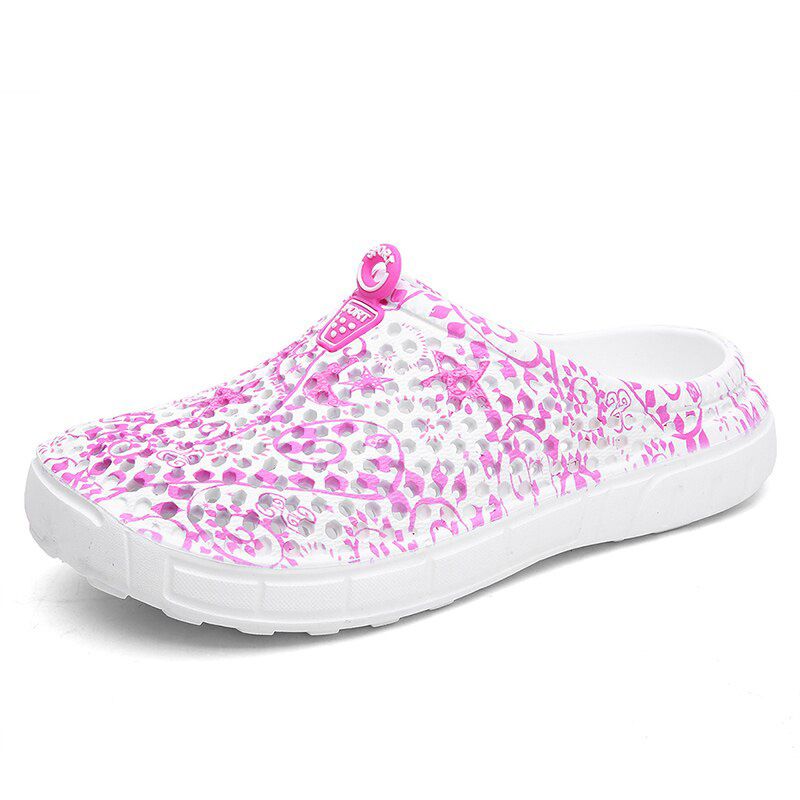 Simple Women's Couples Uni Hollow Out Non-slide Slippers Beach Outdoor Breathable Round Toe Shallow Casual Solid Shoes
