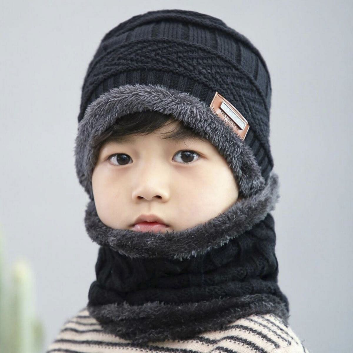 Neck Warmer Winter Hat Knit Cap Scarf Cap Winter Hats-teenagers