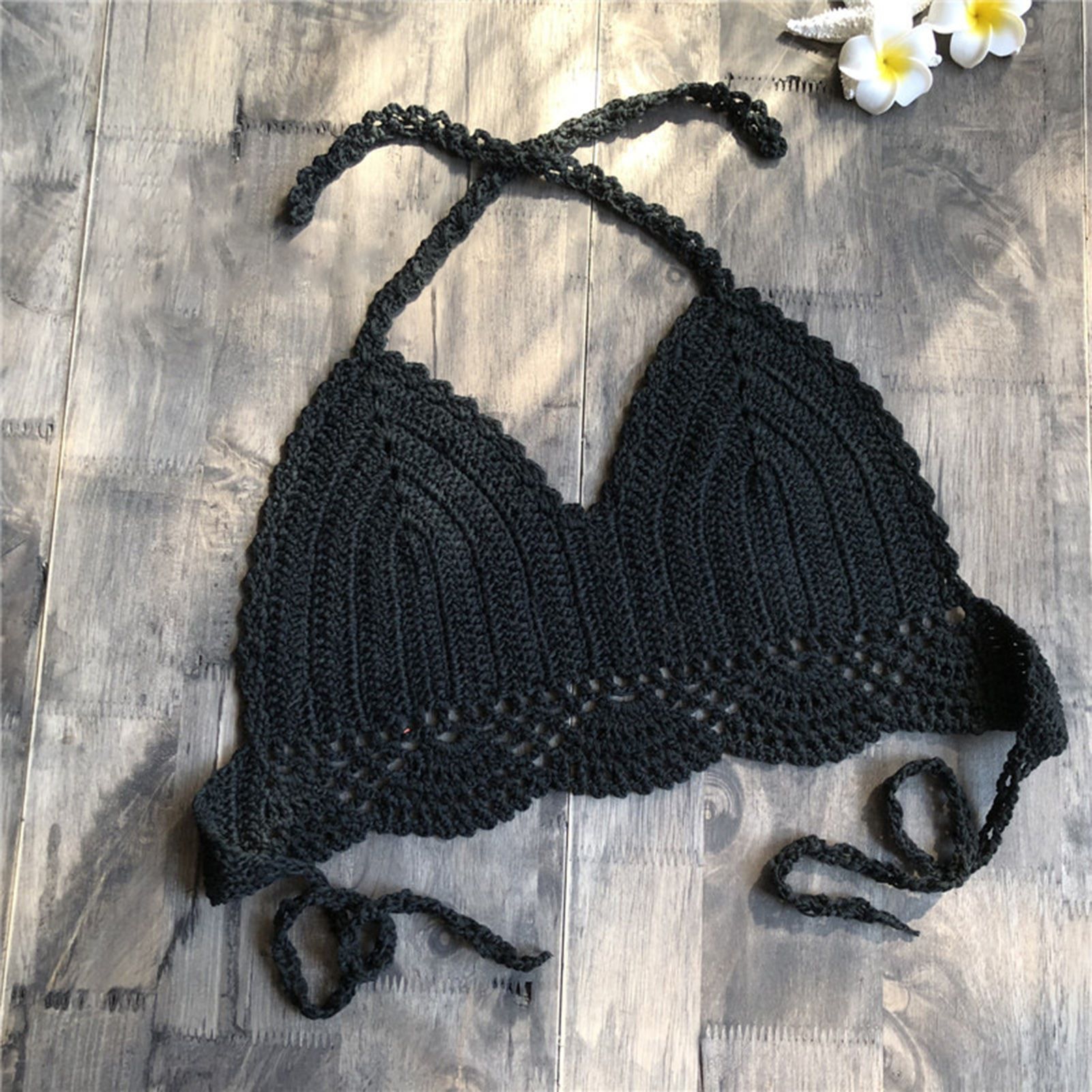 Swimwear Top Halter Simple Bkless Bikini Top