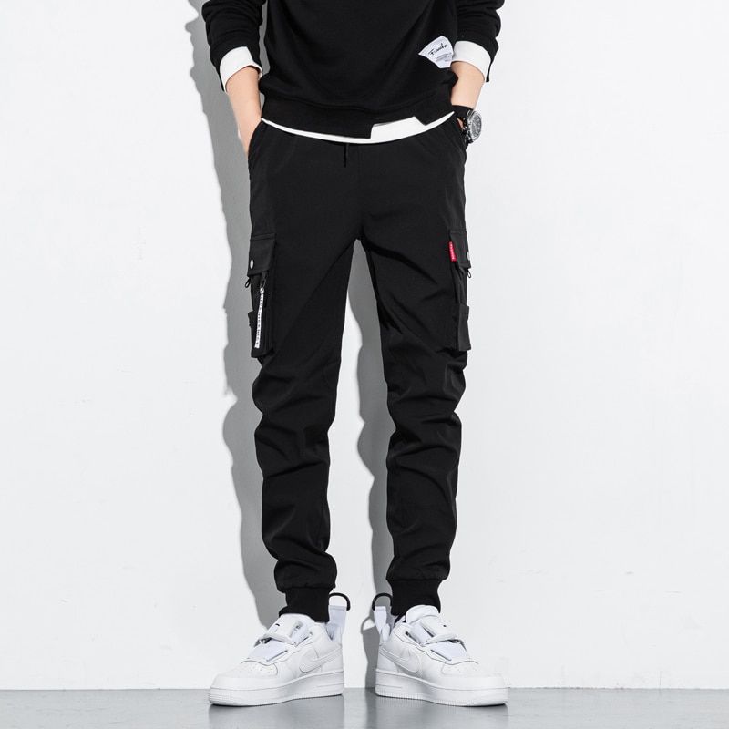 Men Casual Pants Pure Cotton Outdoor Tactical  Jogging Street -Hop Cargo Pants Plus Size Loose Casual Pants for Men