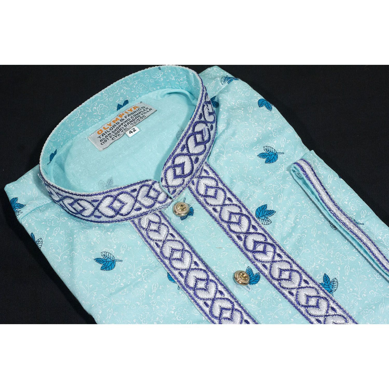Premium Quality Stylish Semi Long Printed Cotton Slim Fit Panjabi Collection For Man