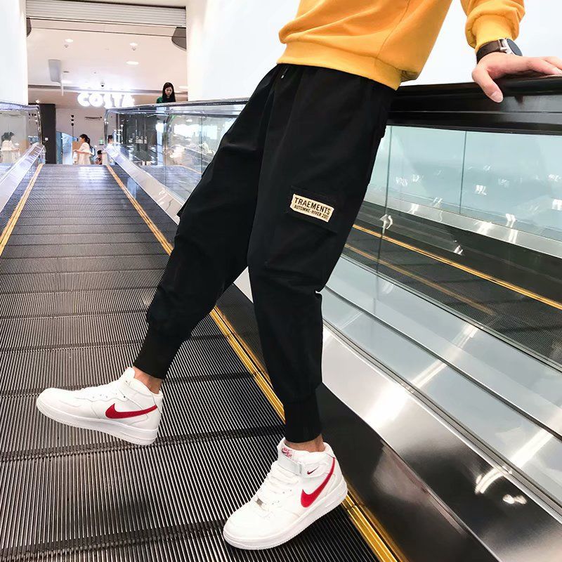 Men  Hop Belt Cargo Pants S-XXXL Man Patchwork Overalls Jnese Streetwear Joggers Pants Men Designer Harem Pants