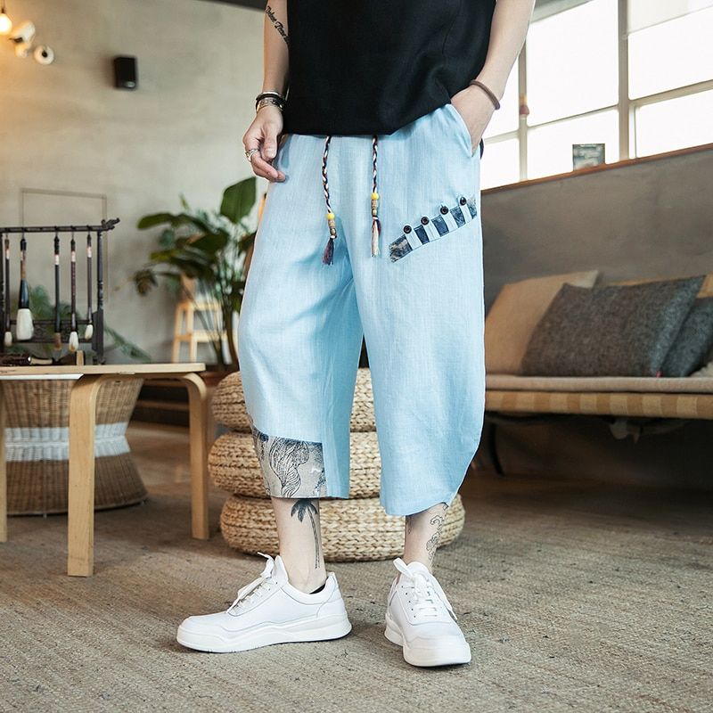 Men's Joggers Harem Pants Man Black Cotton Comfortable Pant Summer Casual Streetwear Loose Trouser Japanese Trendy Sweatpants