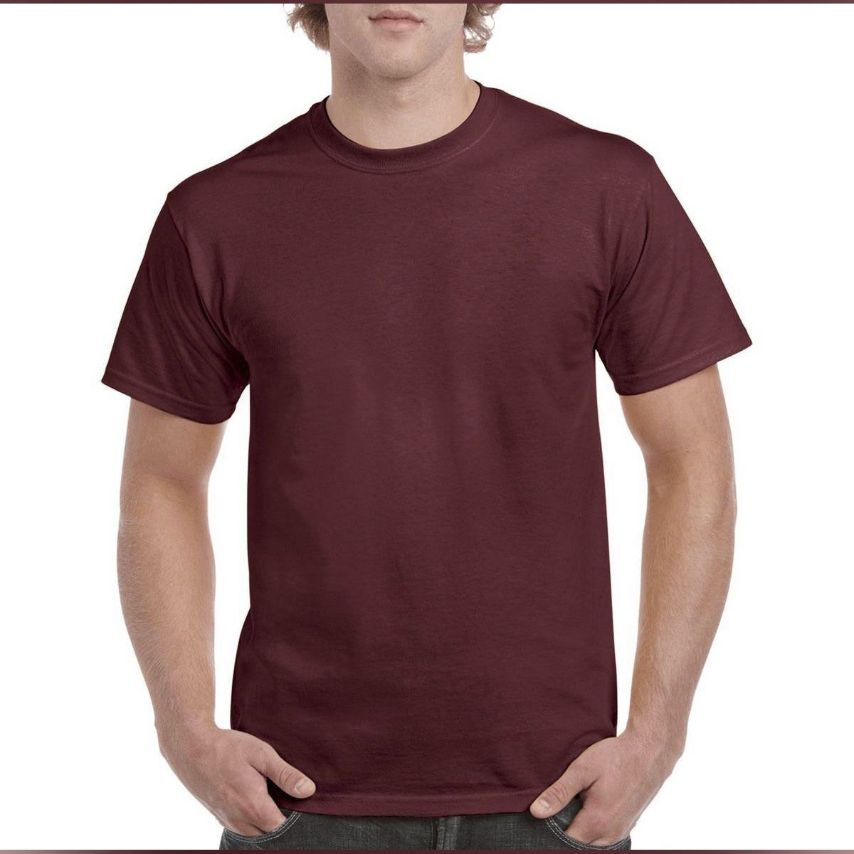 Maroon Cotton Half Sleeve T-Shirt For Summer Mans
