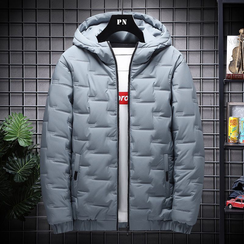 Winter Warm Men Jacket Coat Casual Stand Collar Puffer Thick Hat Parka Coats Male Hooded Down Jacket Waterproof Solid Color
