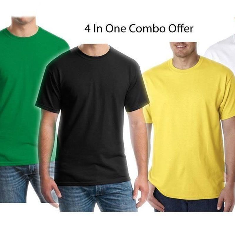Multicolor Cotton Round Neck t-shirt Combo pack 4 pcs