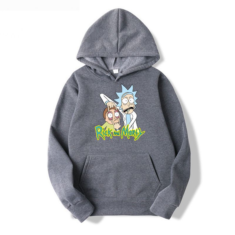 Autumn And Winter Print Rick And Moti Sweatshirt Men'S Anime Hoodie Funny Hooded Long Sleeve Casual Top Rick Morti