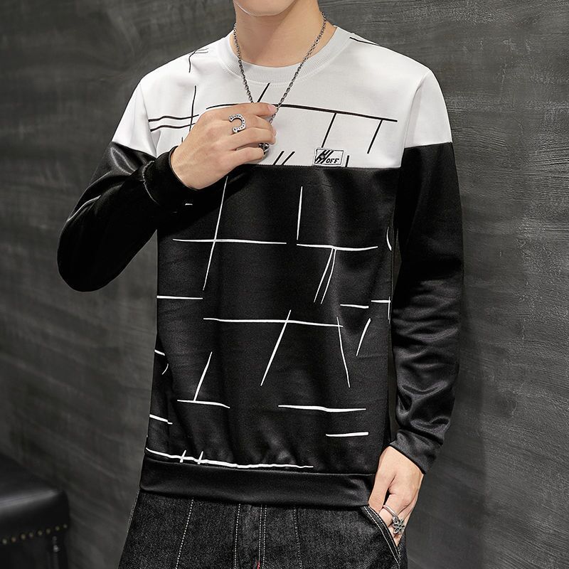 Men's Hoodies Long Sleeve Sweatshirt Spring autumn trend preppy style teenage boy male khaki dark gray