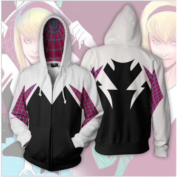Autumn Homecoming Scarlet Spider Zip Up Man Hoodies Sweatshirts Far From Home Spider Superhero Cosplay Hooded Zipper jacket