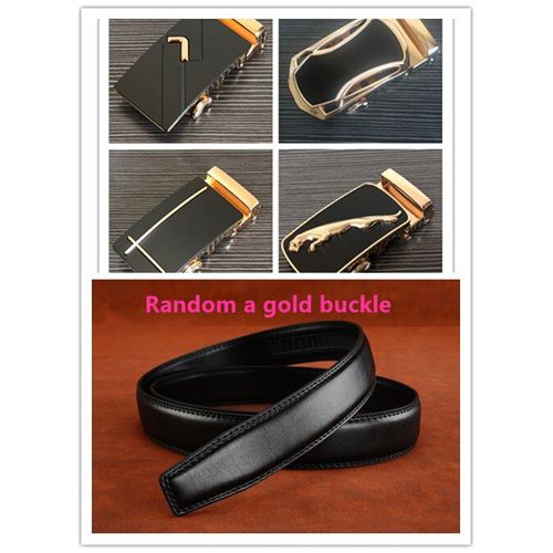 Mens Solid Leather Belts Without Buckles High Quality Cow Leather Belt Man Random delivery Buckle Automatic AFG123
