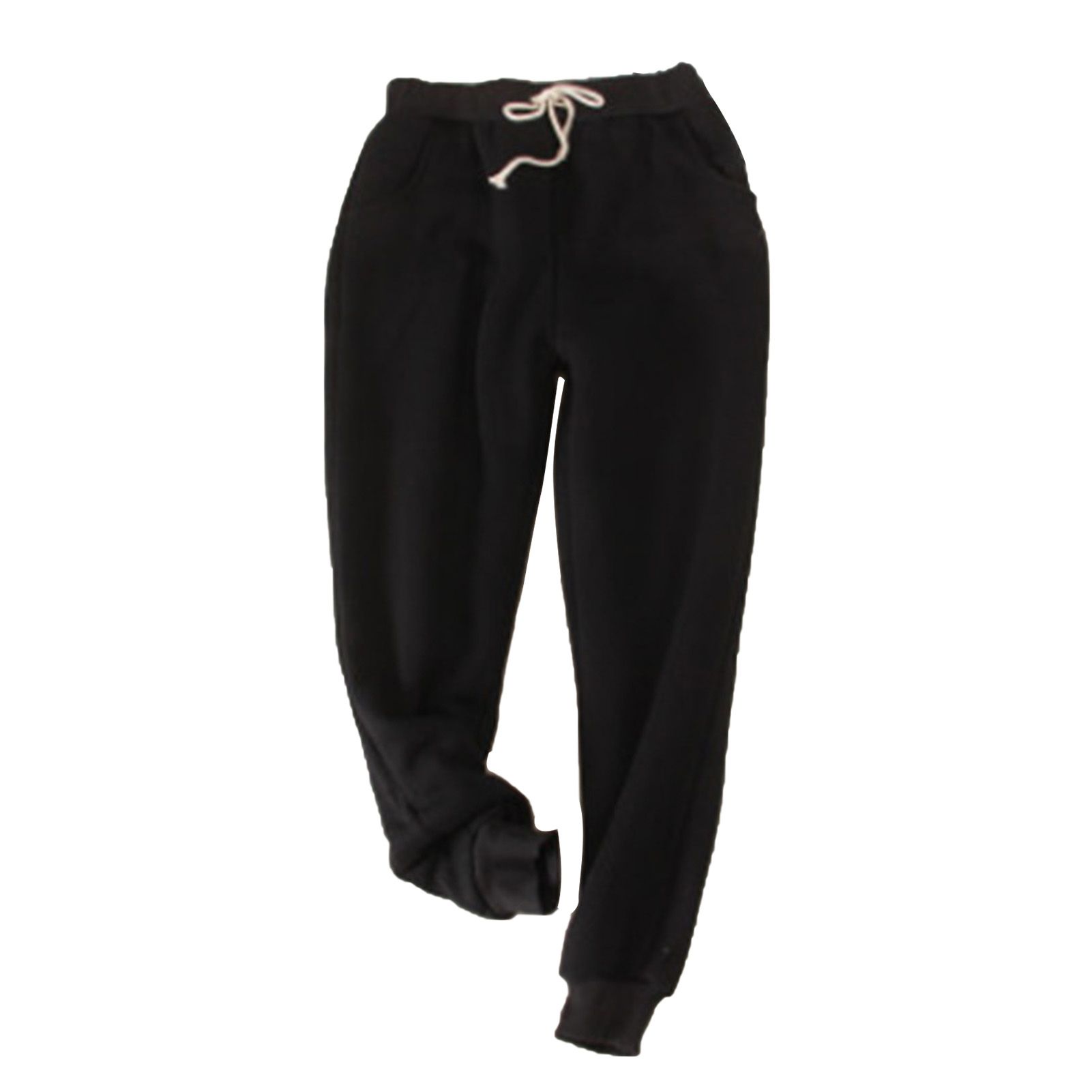 Women Trousers Solid Color Ankle Tied Lace-up Pants