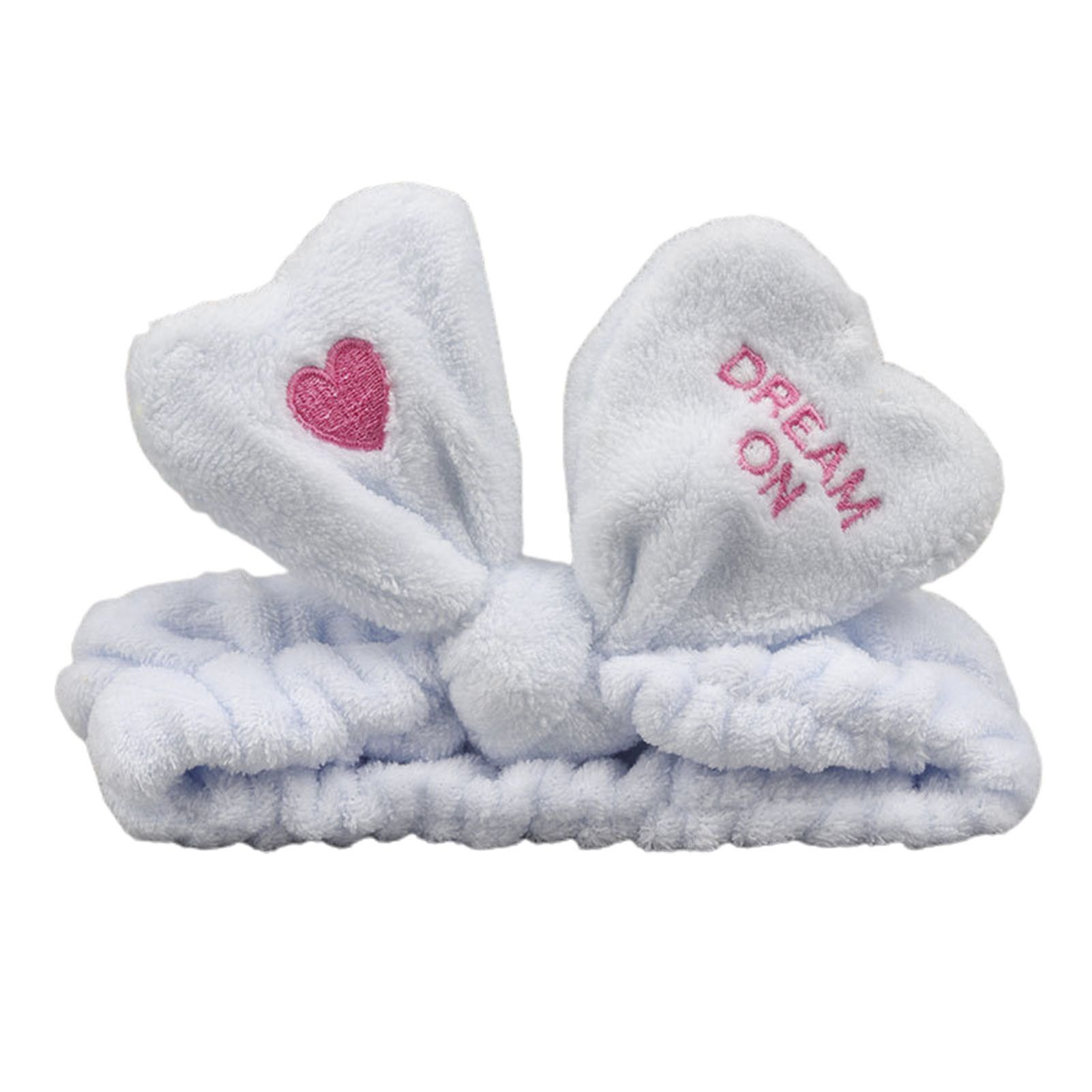 Women Hairband Heart Embroidery Women Letter Heart Embroidery Elastic Hairband