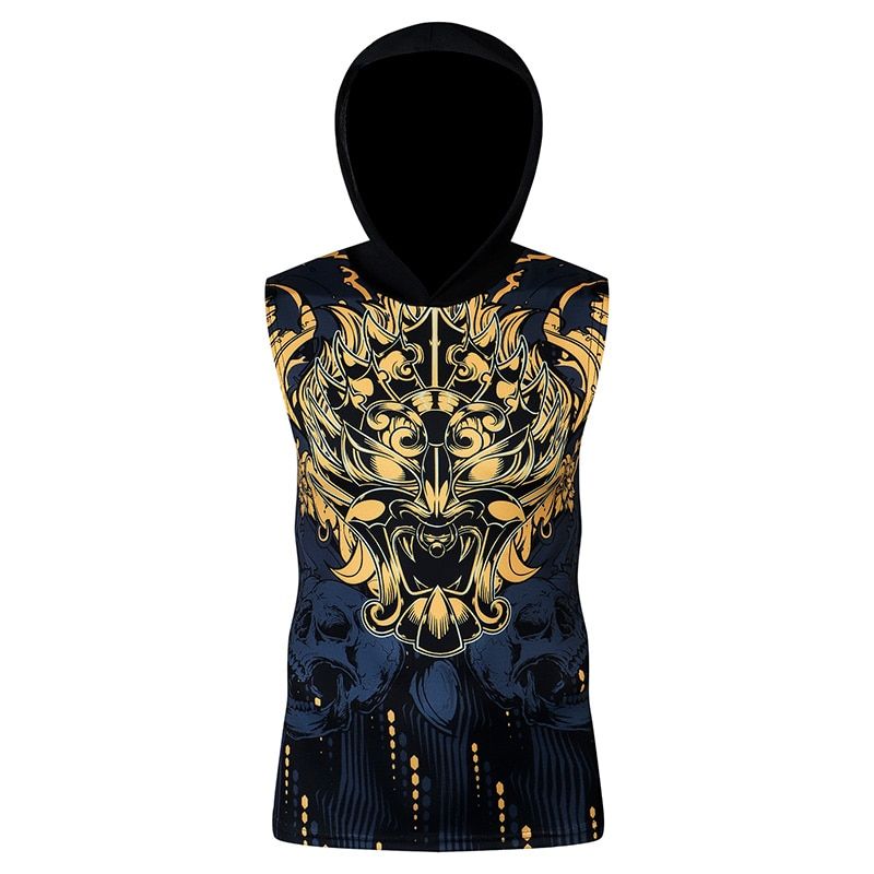 Muscleguys Brand Gym Clothing Fitness Men Tanktop with hooded Mens Bodybuilding TaTops workout Singlet Sleeveless Vest Shirt