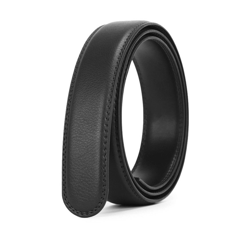LannyQveen 3.5cm Belt Strap 150-170CM Long Big Size Artificial Leather PU Black Brown Colors Automatic Belts No Buckle Mens Belt