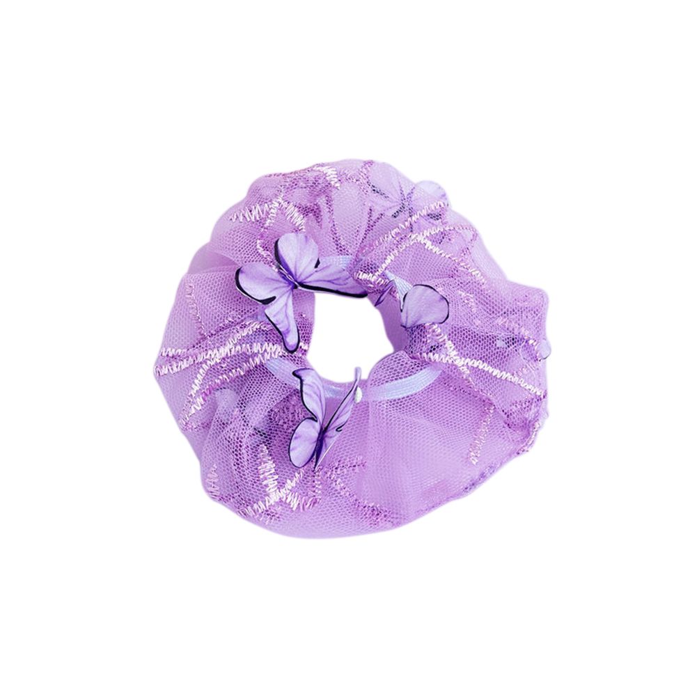 Yfashion Girls Hair Rope Mesh Gauze Retro Bow Girls Headwear Manual Hair Accessories color:Pink