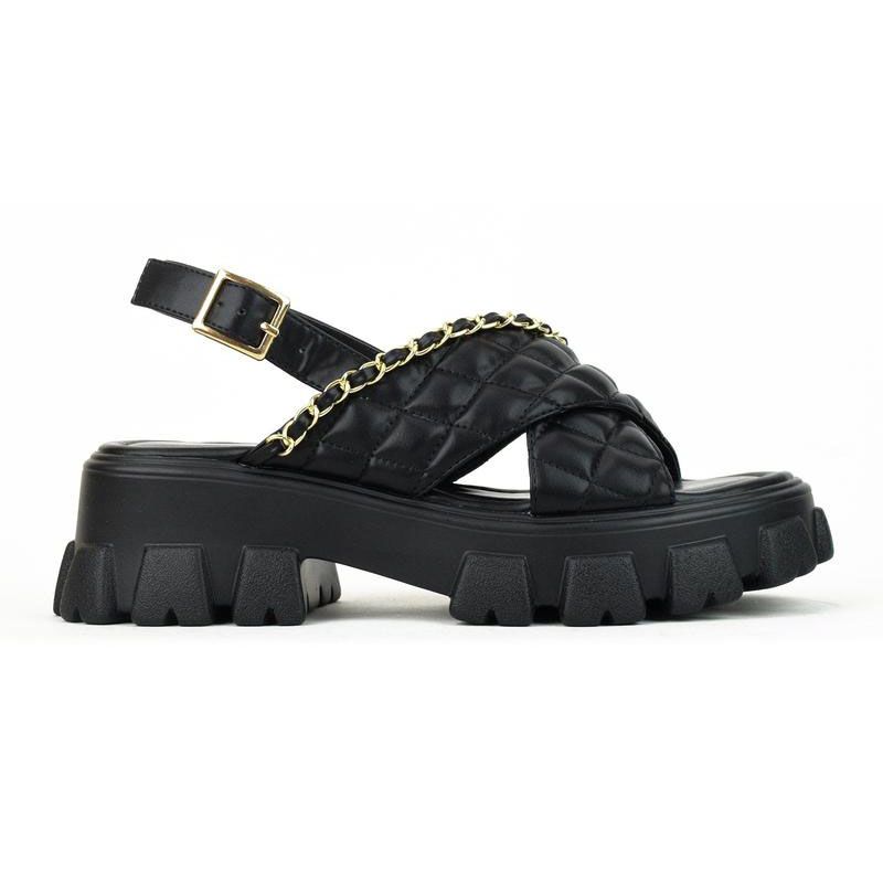 Summer Sandalias Women Luxery Chain Sandals Female Open Toe Shoes Comfort Outside Platform Flats Laides Plus Size
