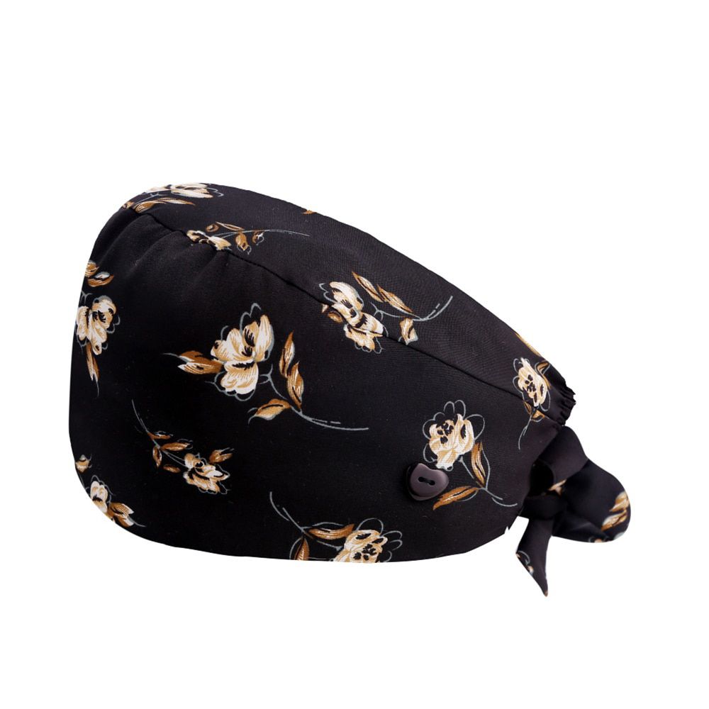 Fashion Printing Breathable women Caps Fashion Unisex Women Nurse Turban Hats Bandage Buttons Sweatband Men Doctor Hedging Caps