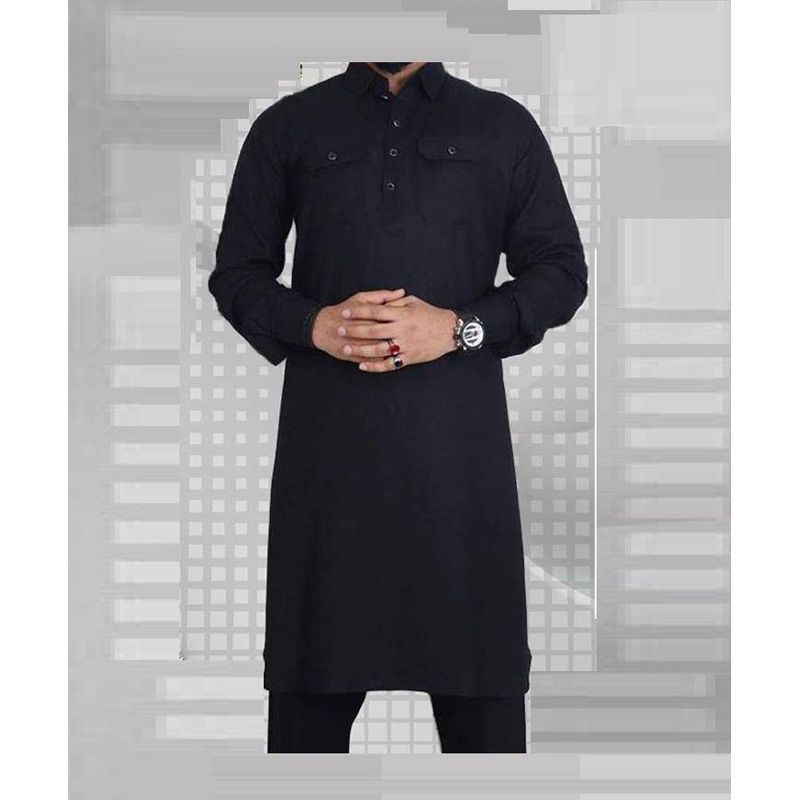 Special Men's Black  Color Kabli Panjabi BY  ( Kabli Set)