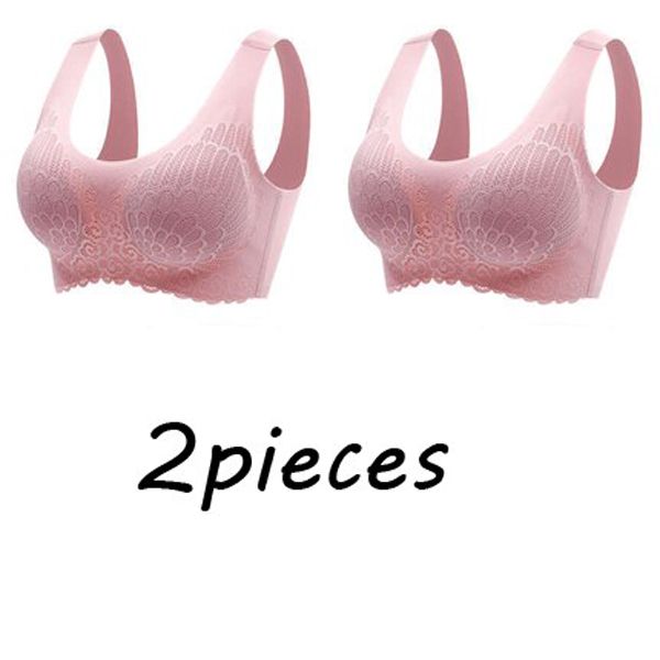 2pcs  Link  Plus size Latex Bra Seamless Bras For Women Underwear BH Push Up Bralette With Pad Vest Top Bra