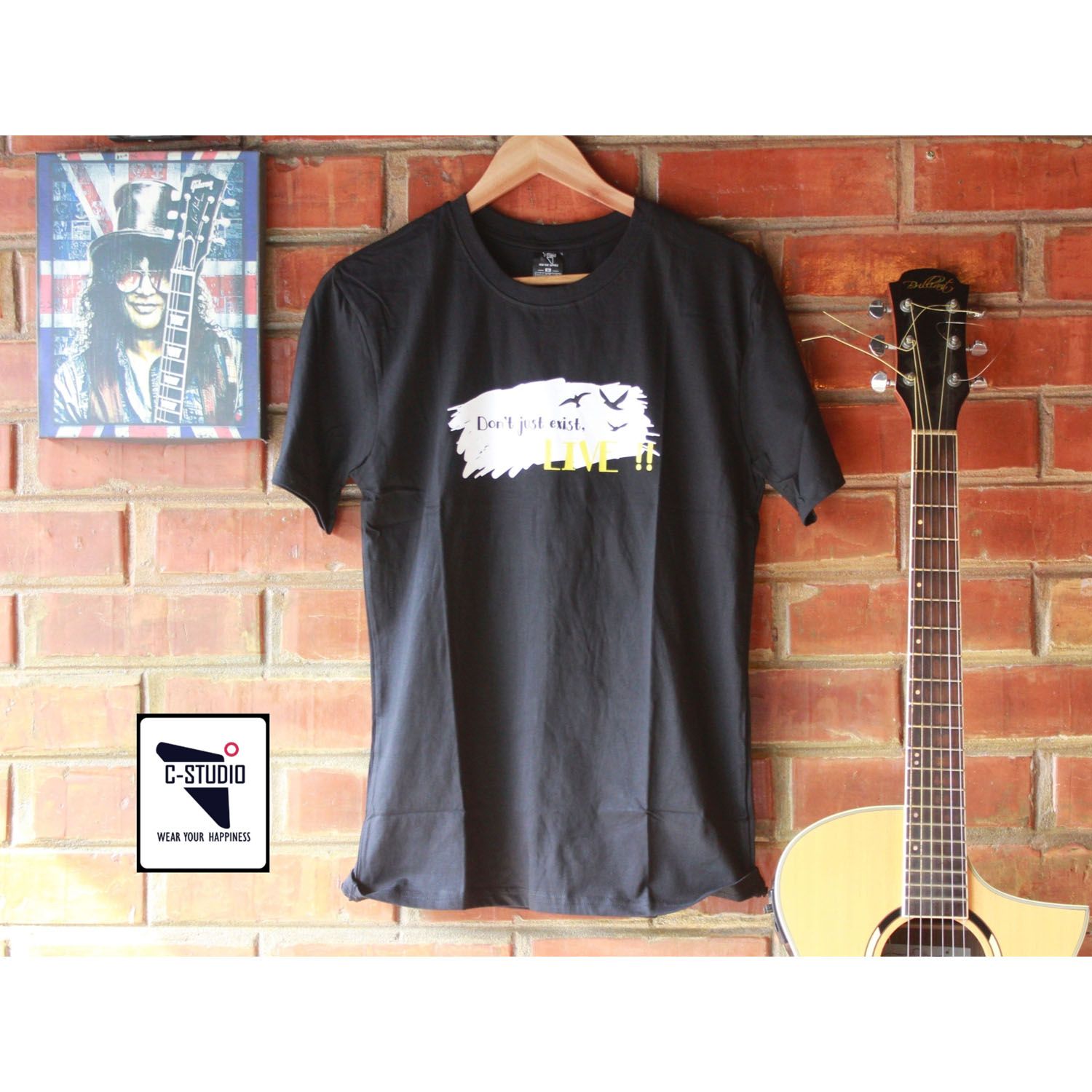 Summer Printed T-shirt For Men - Black