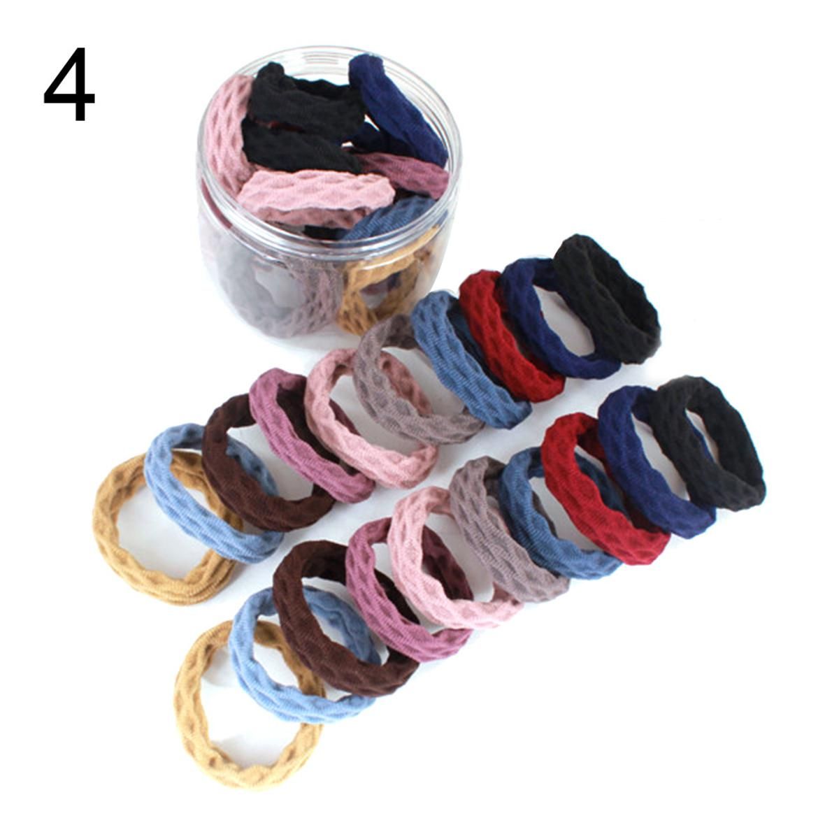 20Pcs Mixed Color High Elastic Hair Tie Band Ring Rope Women Ponytail Holder