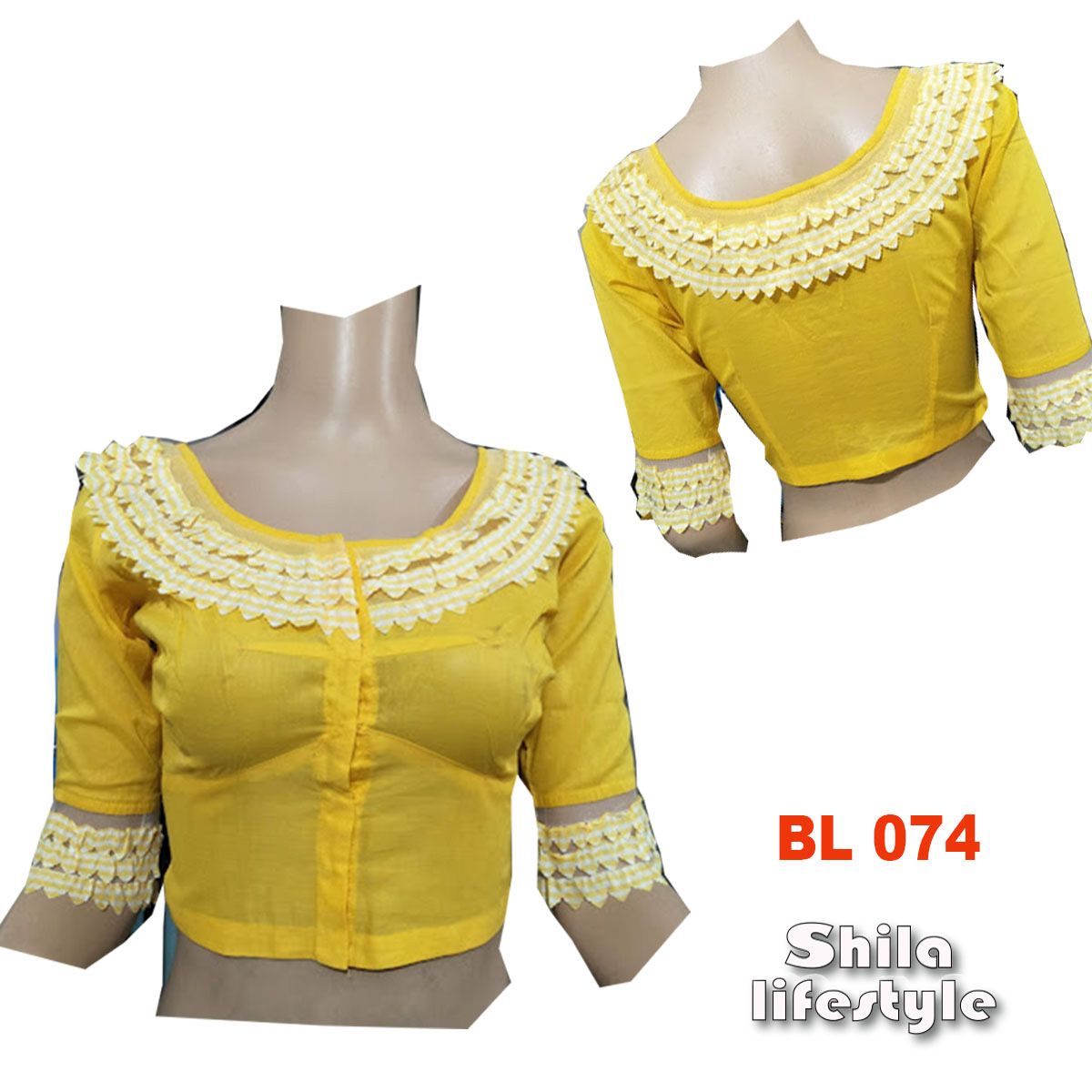 Exclusive Cotton Designer Blouse With Lace for Women - Blouse