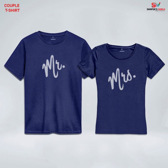 Mr & Mrs Valentines Special Short Sleeve Couple T-Shirts-15598T