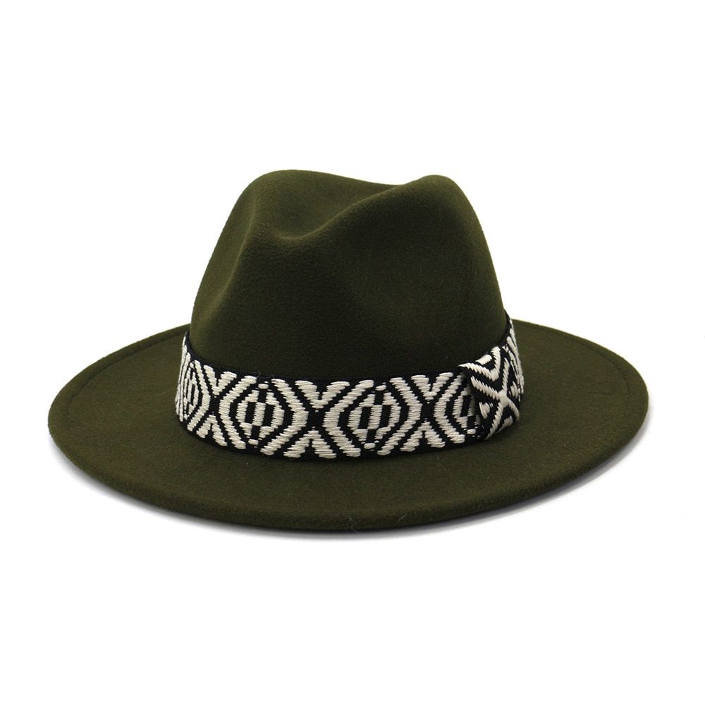 Fedora Hat Women Hats For Men Khaki 2021 New Women Men Trilby Hat Vintage Autumn Winter Woolen Panama Cap Jazz Hat