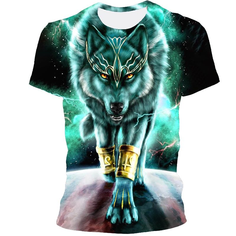 Men's t-shirt 3D printing t-shirt wolf pattern round neck tshirt -hop street Harajuku top, plus plus size street clothing