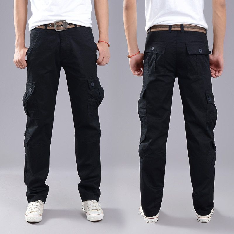 Men Cargo Pants Joggers Tactical Multiplecket Elasticity Military Trousers High Quality Outdoor Plus Size Cotton Pants Men