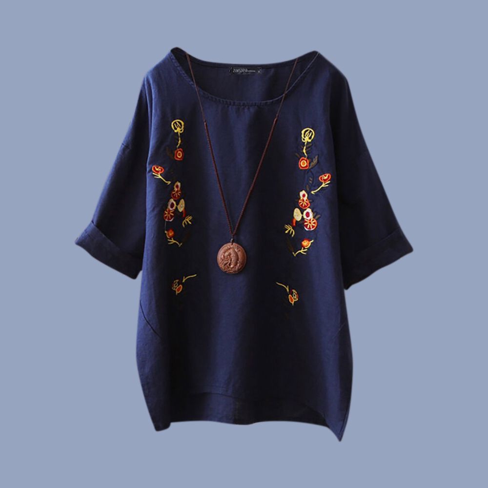 Navy Blue Color Embroidery Exclusive Kurti