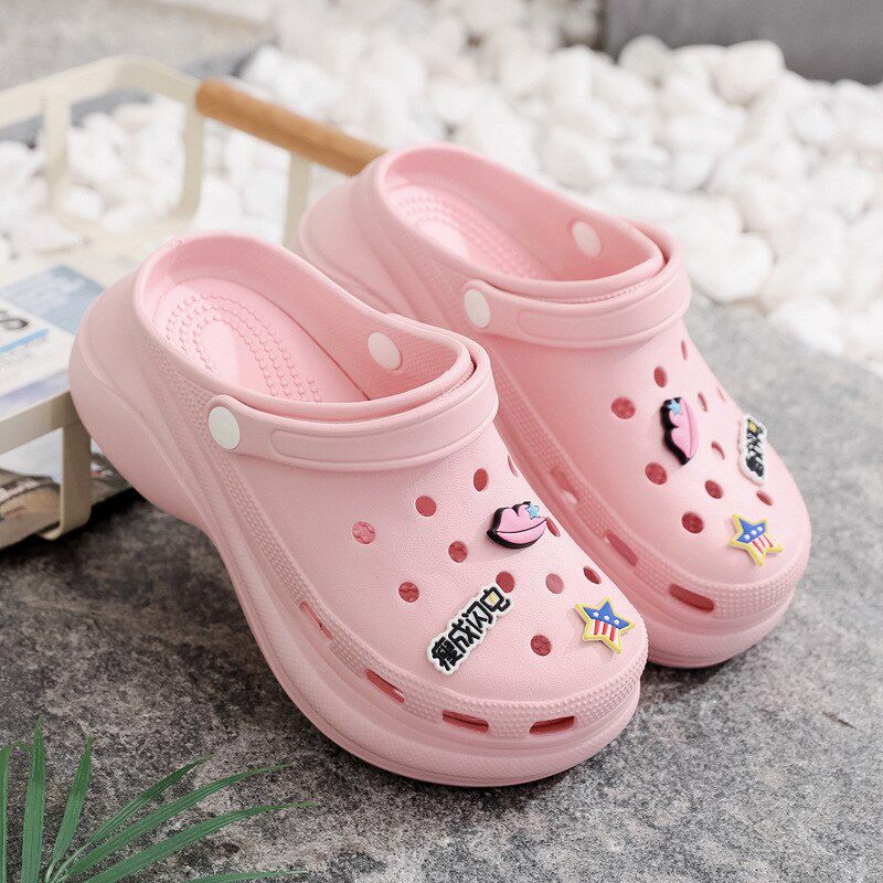 Summer Women Platform Clogs Platform Garden Shoe Sandals Height Increasing Slippers Slip On Beach Shoes Lady Slides